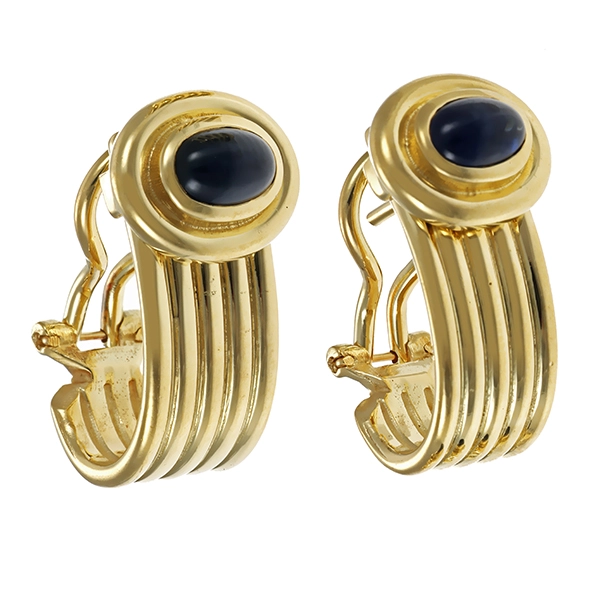 Clipstecker, 14K, Gelbgold, Saphire
