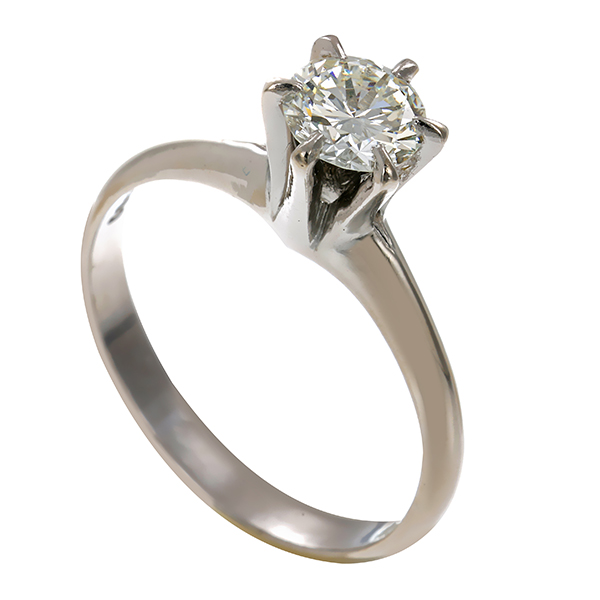 Diamantring, Pt900, Platin, Brillant 0,76 ct