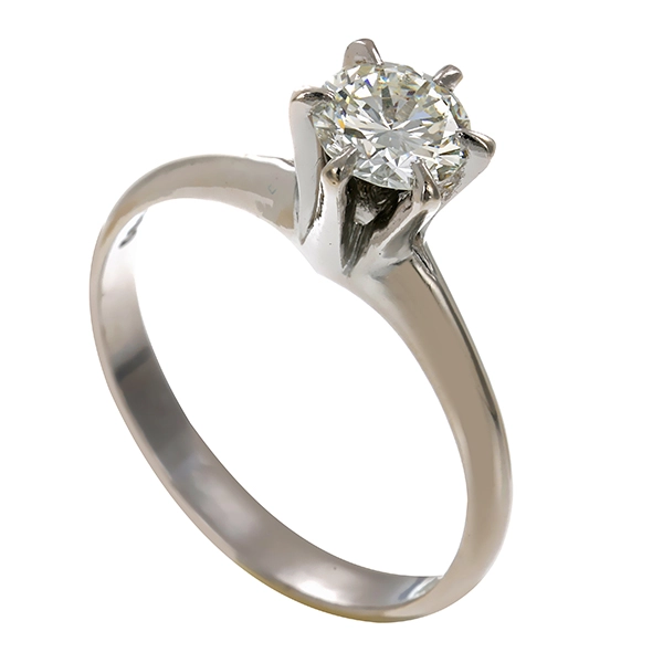 Diamantring, Pt900, Platin, Brillant 0,76 ct