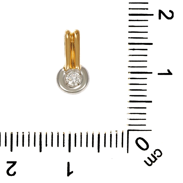 Anhänger, 14K, Gelb-/Weißgold, Brillant