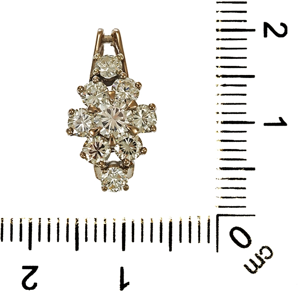 Anhänger, 18K, Weißgold, Brillanten 1,14 ct