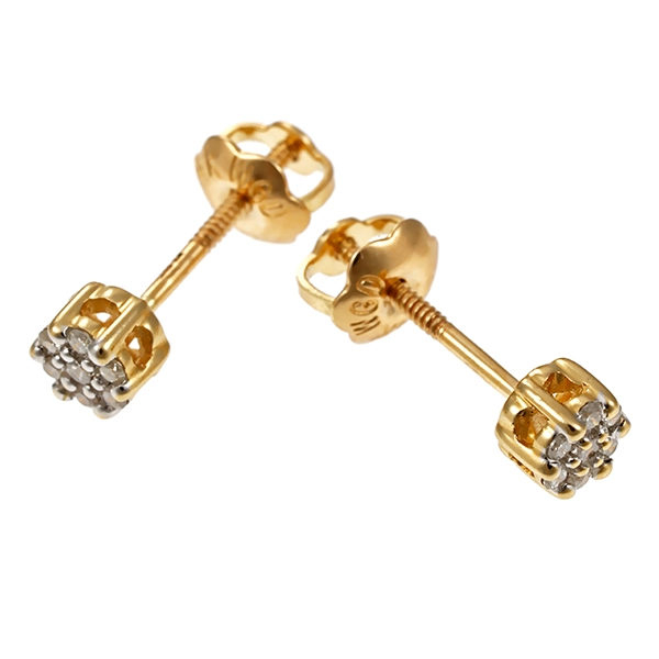 Ohrstecker, 14K, Gelbgold, Brillanten