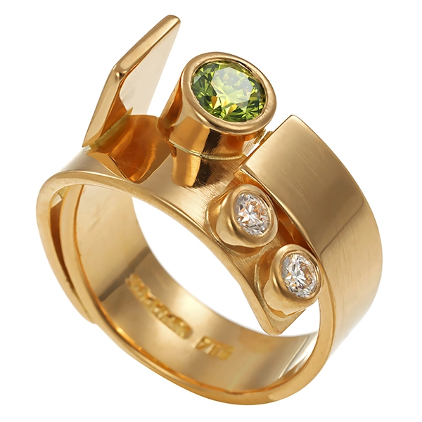 Brillantring, 18K, Gelbgold