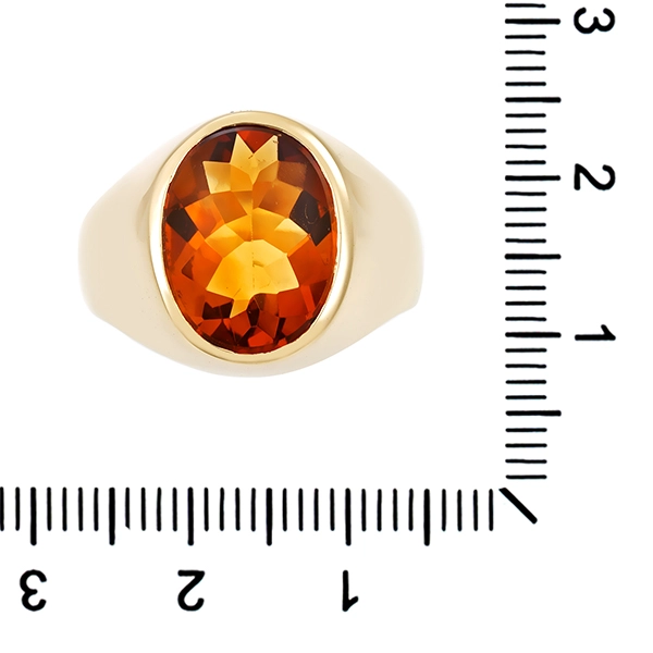 Ring, 14K, Gelbgold, Citrin