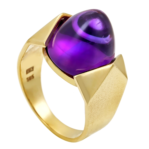 Ring, 14K, Gelbgold, Amethyst