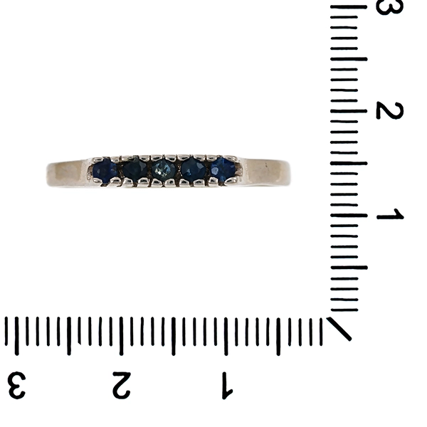 Ring, 8K, Weißgold, Saphir