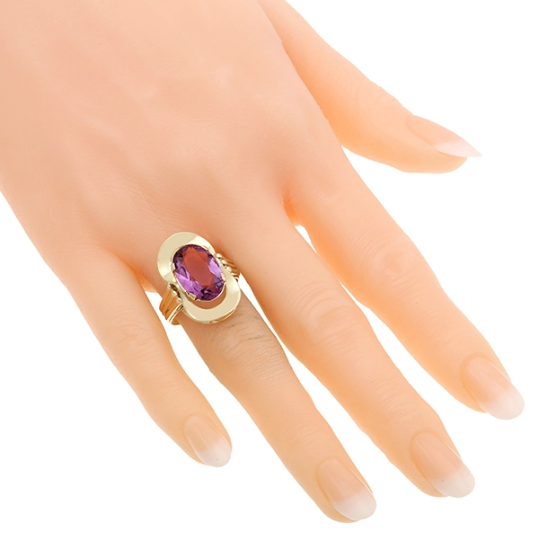 Ring, 14K, Gelbgold, Amethyst