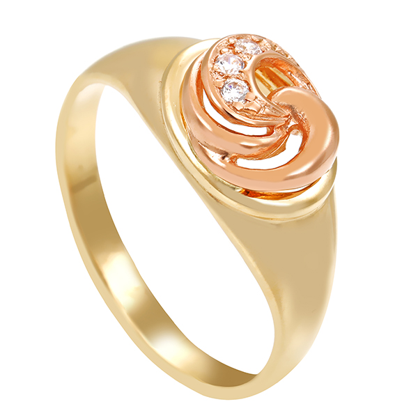 Ring, 14K, Rot-/Gelbgold, Zirkonia