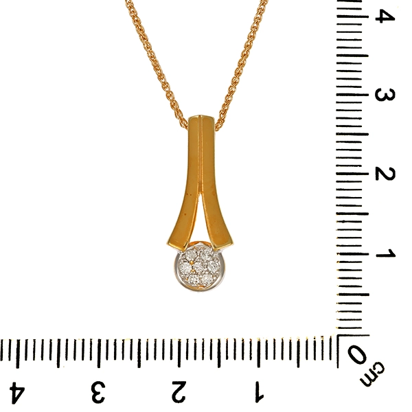 Collier, 8K, Gelbgold, Brillanten