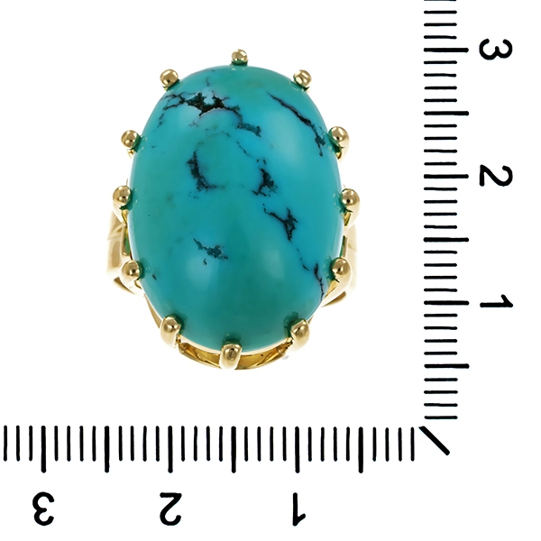 Ring, 14K, Gelbbgold, Türkis