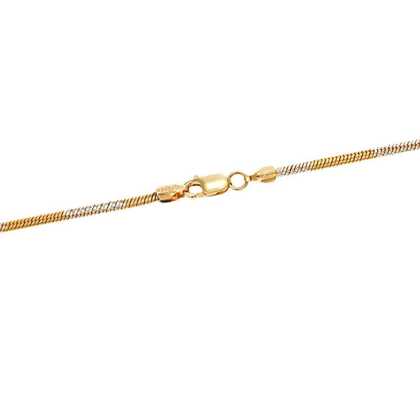 Kette, 14K, Gelb-/Weißgold, Schlangen-