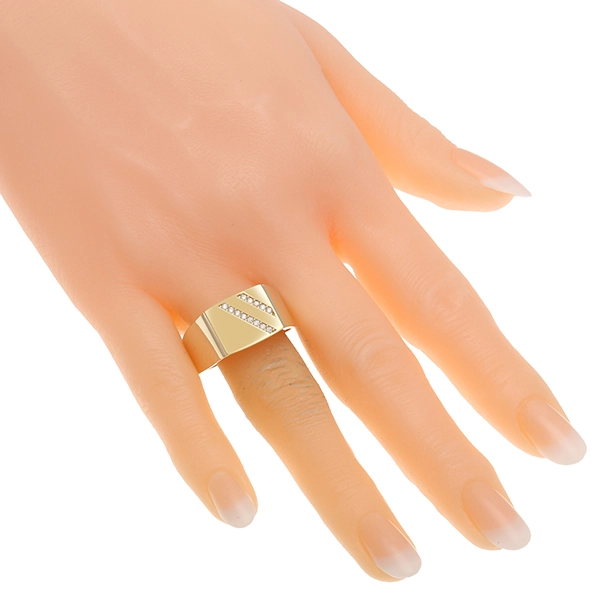 Herrenring, 14K, Gelbgold, Zirkonia, U65
