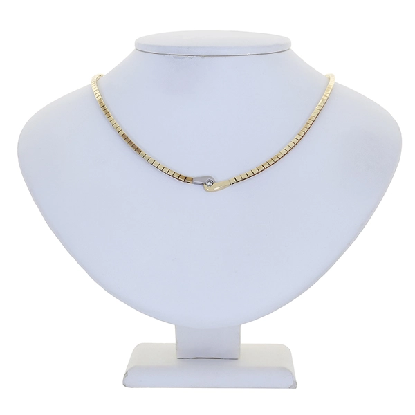 Collier, 14K, Gelb-/Weißgold, Brillant