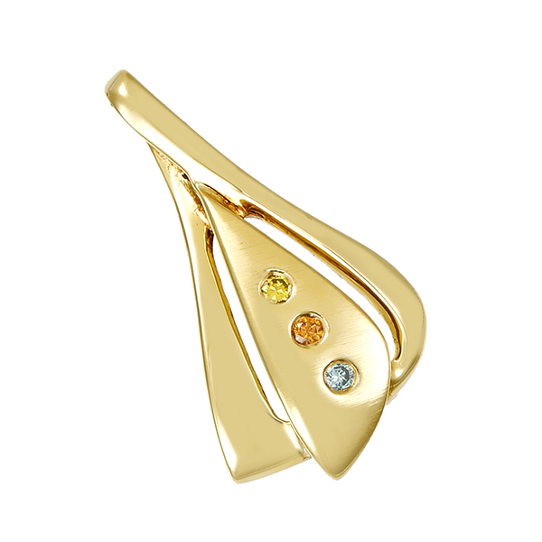 Anhänger, 14K, Gelbgold, Brillanten
