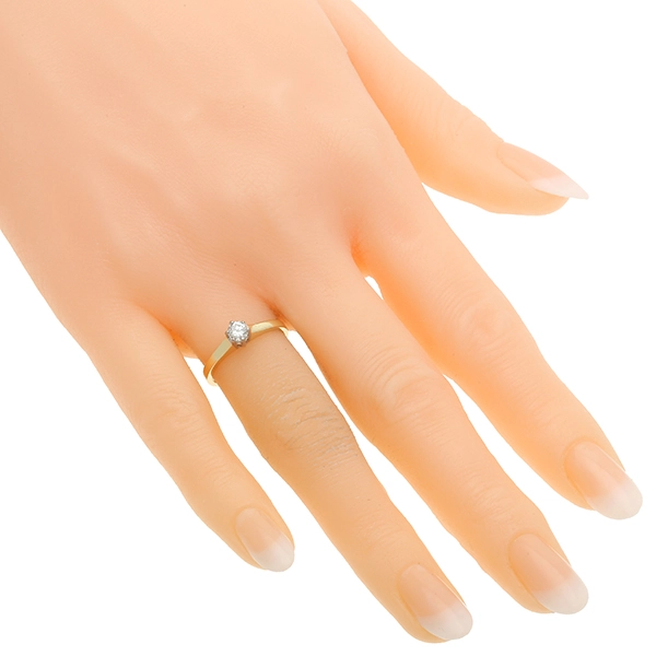 Diamantring, 14K, Gelb-/Weißgold, Brillant 0,21 ct