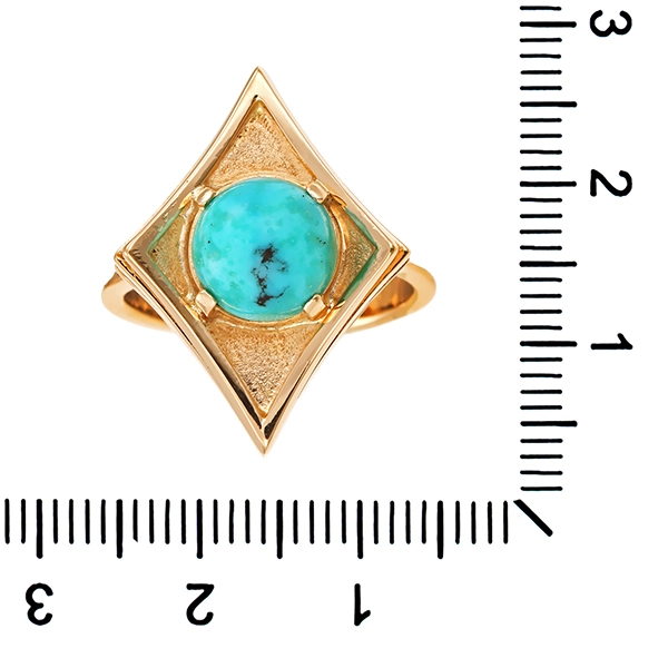 Ring, 18K, Gelbgold, Türkis