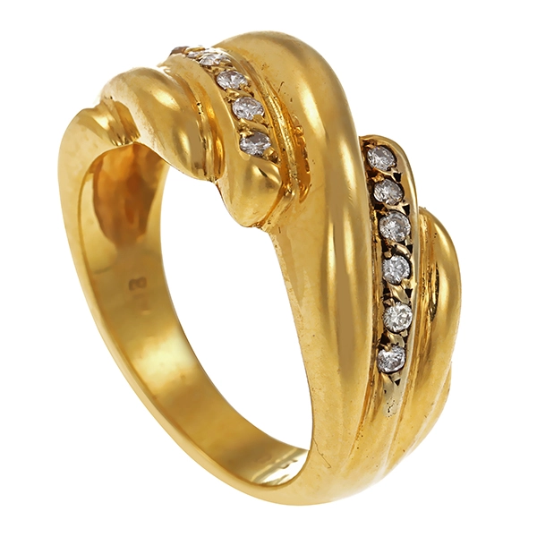 Diamantring, 18K, Gelbgold, Brillanten 0,24 ct