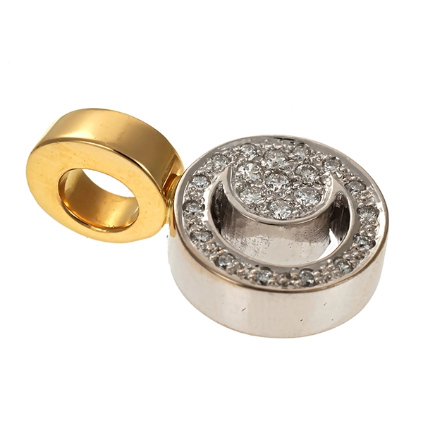 Anhänger, 18K, Gelb-/Weißgold, Brillanten