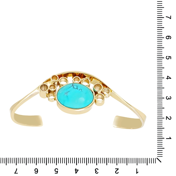 Armreif, 14K, Gelbgold, Türkis