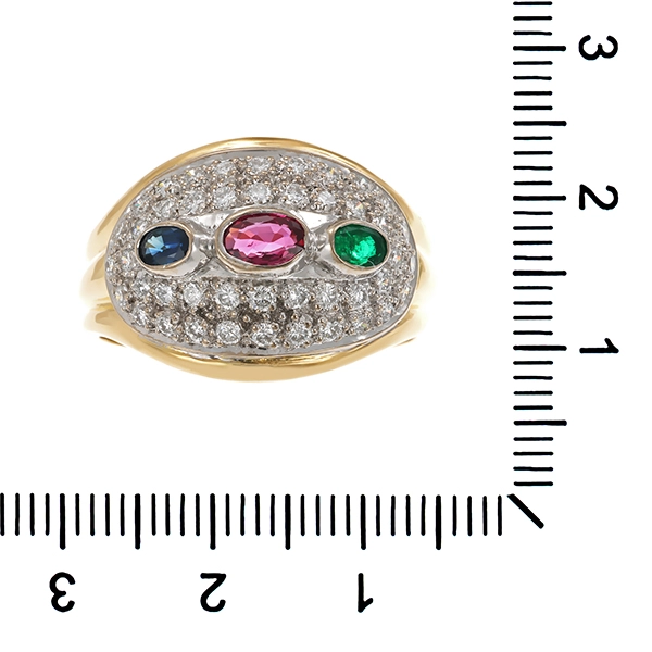 Ring, 18K, Gelb-/Weißgold, Brillanten 1,00 ct