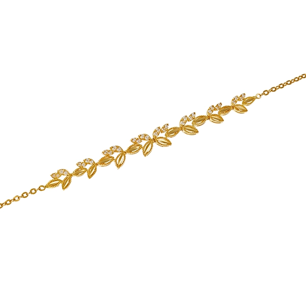 Armband, 18K, Gelbgold, Zirkonia