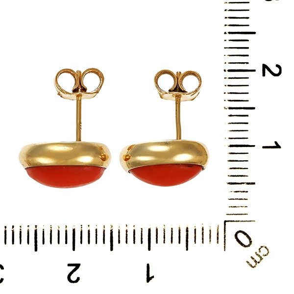 Ohrstecker, 8K, Gelbgold, Korallen