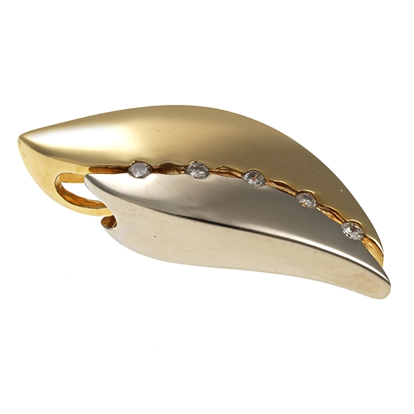 Anhänger, 14K, Gelb-/Weißgold, Brillanten