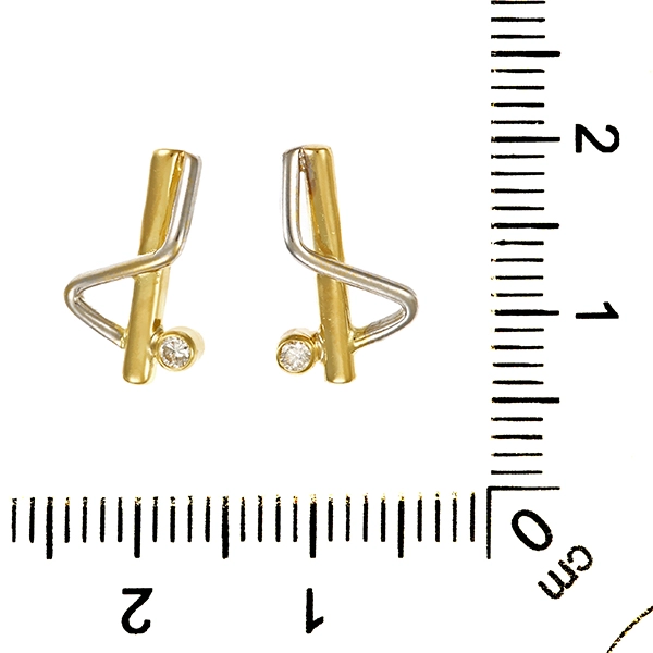 Ohrstecker, 14K, Gelb-Weißgold, 2 Brillanten