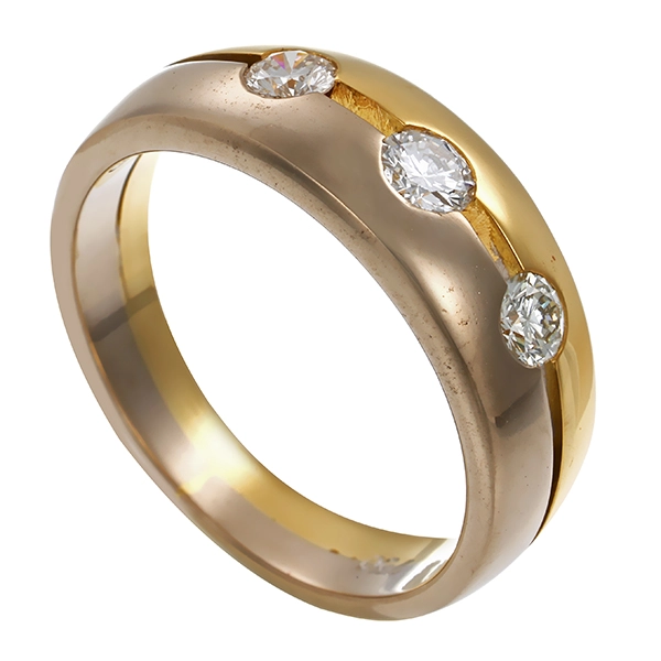 Diamantring, 18K, Gelb-/Weißgold, Brillanten 0,30 ct