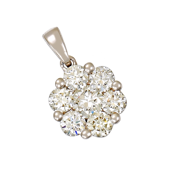 Anhänger, 18K, Weißgold, Brillanten