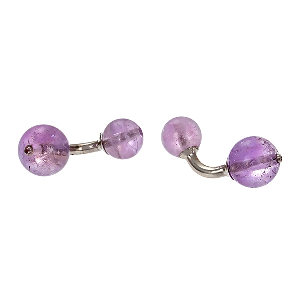 Manschettenknöpfe, 18K, Weißgold, Amethyst