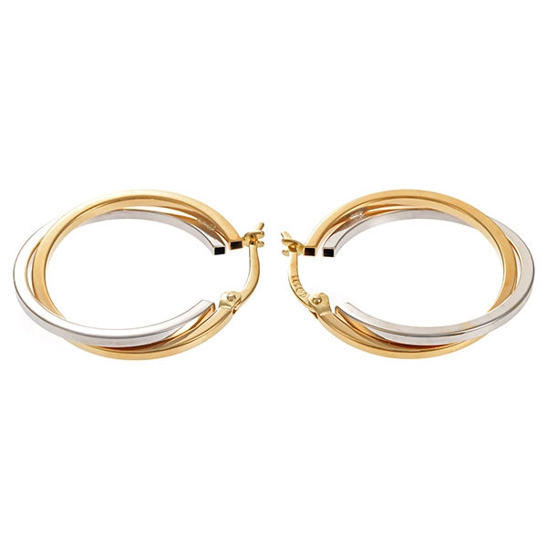 Creolen, 14K, Gelb-/Weißgold