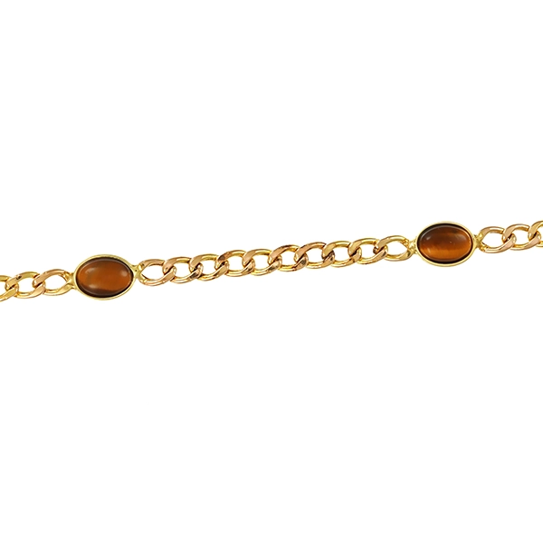 Armband, 9K, Gelbgold, Tigerauge