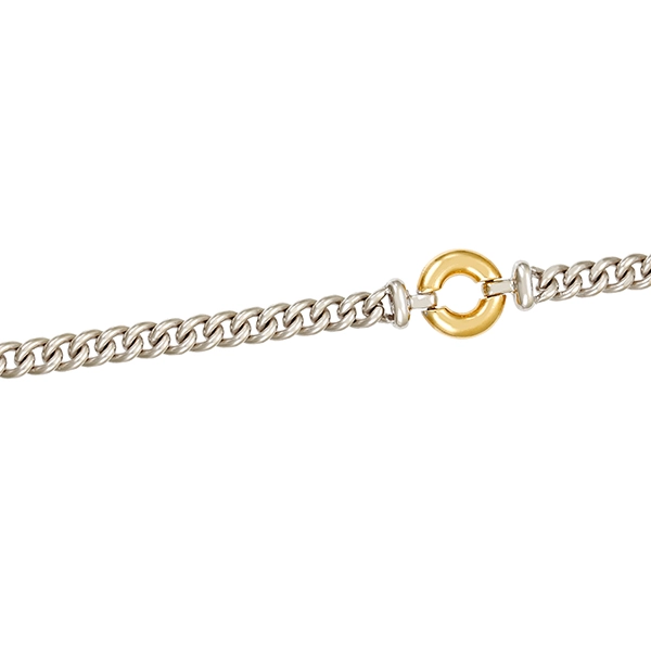 Armband Panzer-, 14K, Gelb-/Weißgold