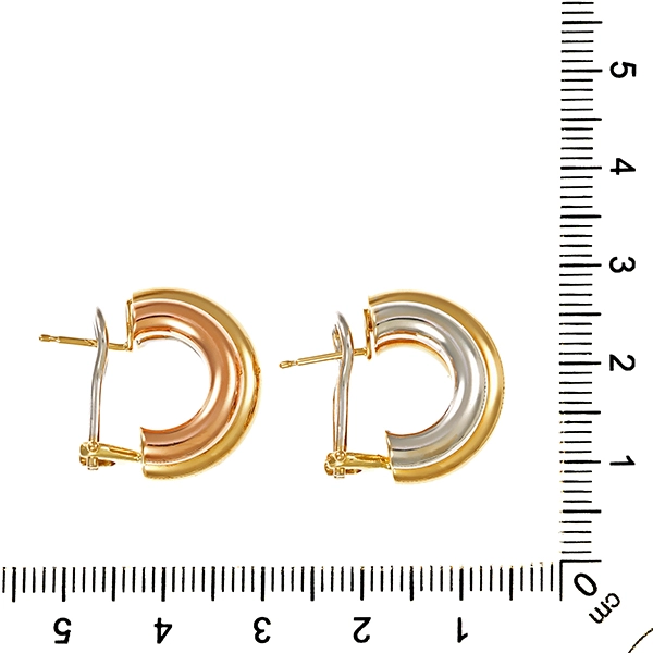 Clip-Stecker, 18K, Rot/Weiß-/Gelbgold