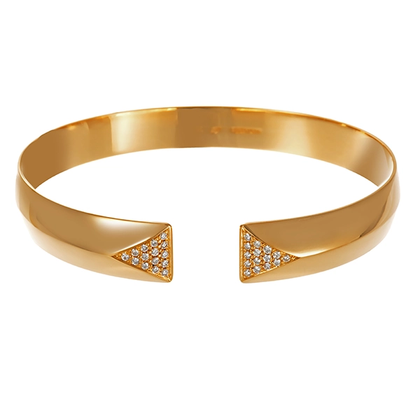 Armreif, 18K, Gelbgold, Brillanten 0,30 ct, Handarbeit