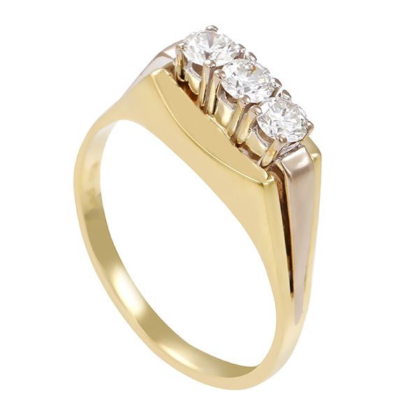 Diamantring, 14K, Gelb-/Weißgold, Brillanten 0,60 ct