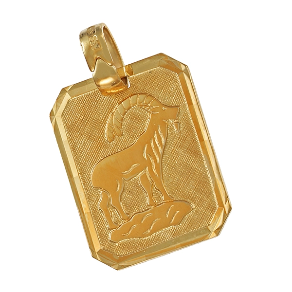 "Anhänger, 8K, Gelbgold, Sternzeichen "Steinbock""