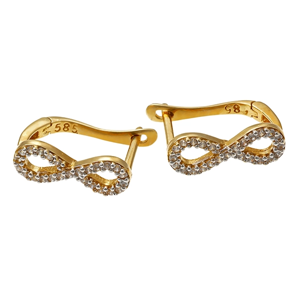 Ohrhänger, 14K, Gelbgold, Zirkonia