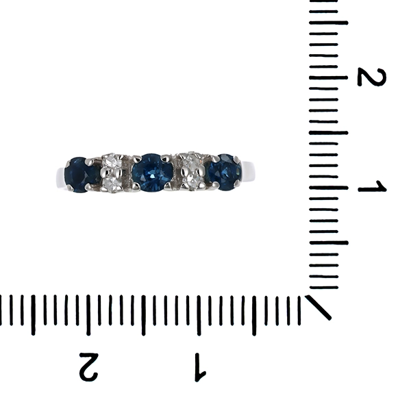 Ring, 14K, Weißgold, Saphire, Diamanten