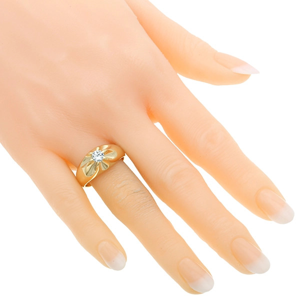 Diamantring, 18K, Gelbgold, Brillant 0,37 ct