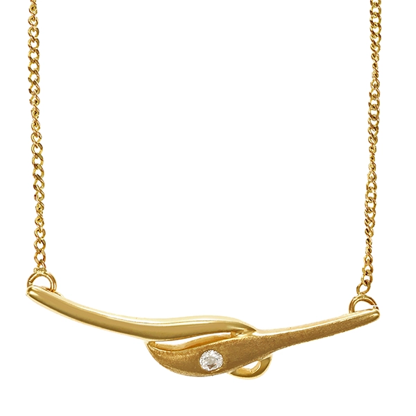 Collier, 8K, Gelbgold, Zirkona