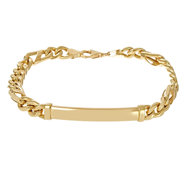 Armband, 14K, Gelbgold, Gravurplatte