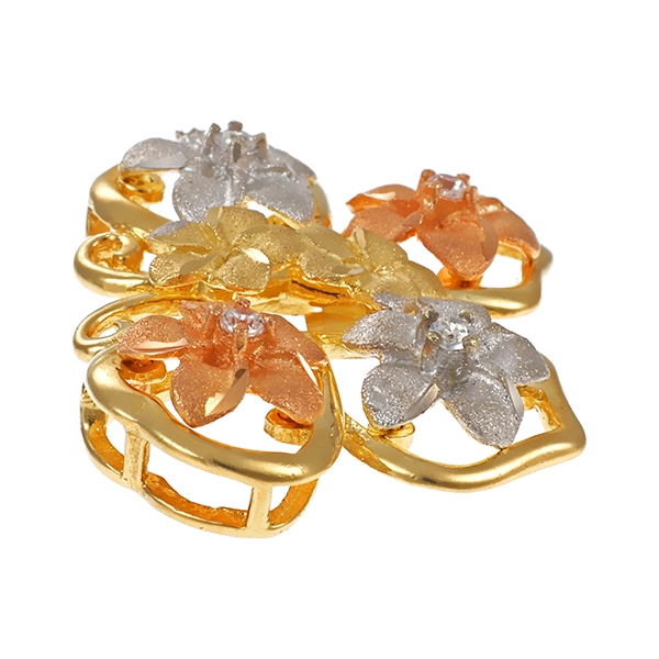 Anhänger, 14K, Gelb-/Rot-/Weißgold, Schmetterling