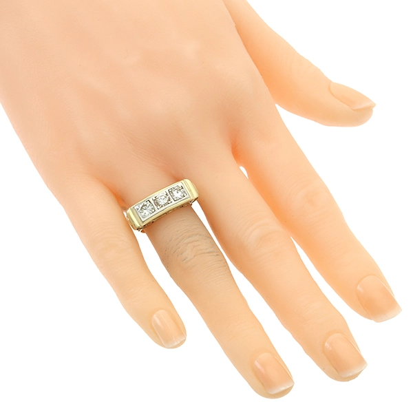 Diamantring, 14K, Gelb-/Weißgold, Brillanten 0,90 ct