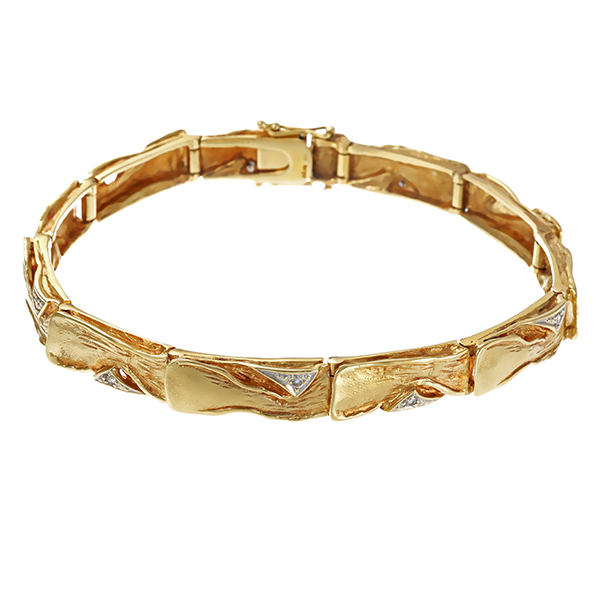 Armband, 14K, Gelb-/Weißgold, Brillanten