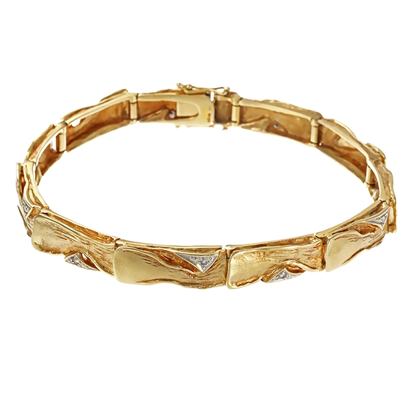 Armband, 14K, Gelb-/Weißgold, Brillanten