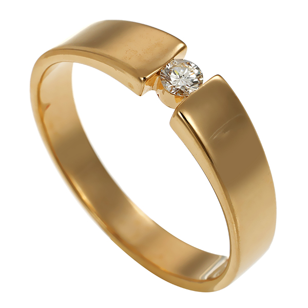 Diamantring, 14K, Gelbgold, Brillant