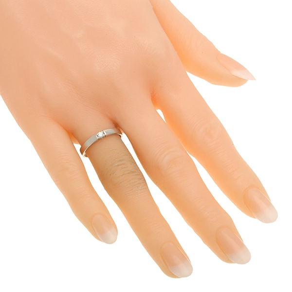Diamantring, 8K, Weißgold, Brillant