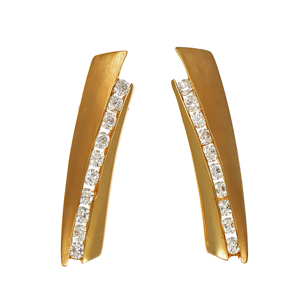 Steckhänger, 8K, Gelbgold, Zirkonia